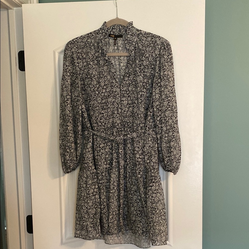 Floral Black and White Dress